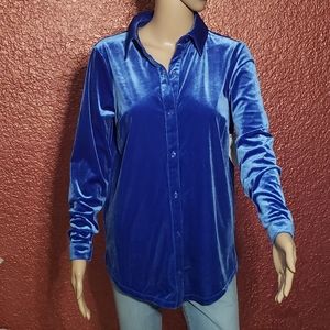 charter club blue velvet top
